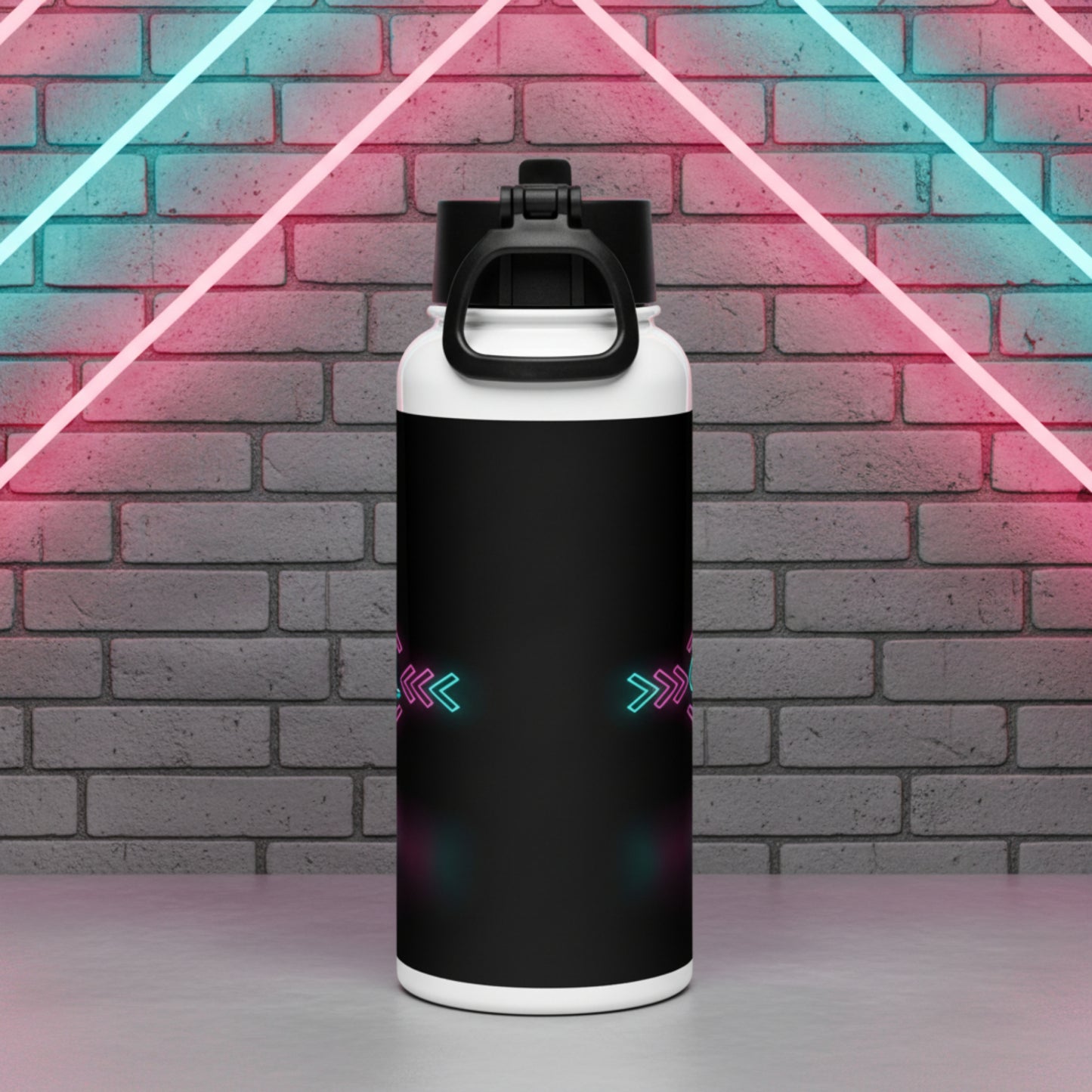 Edelstahl Trinkflasche mit Strohhalm