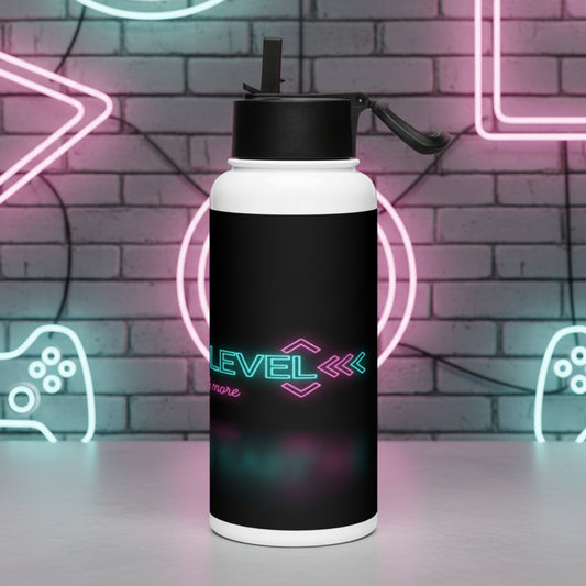 Edelstahl Trinkflasche mit Strohhalm