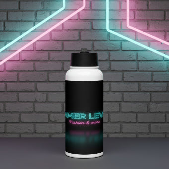 Edelstahl Trinkflasche mit Strohhalm