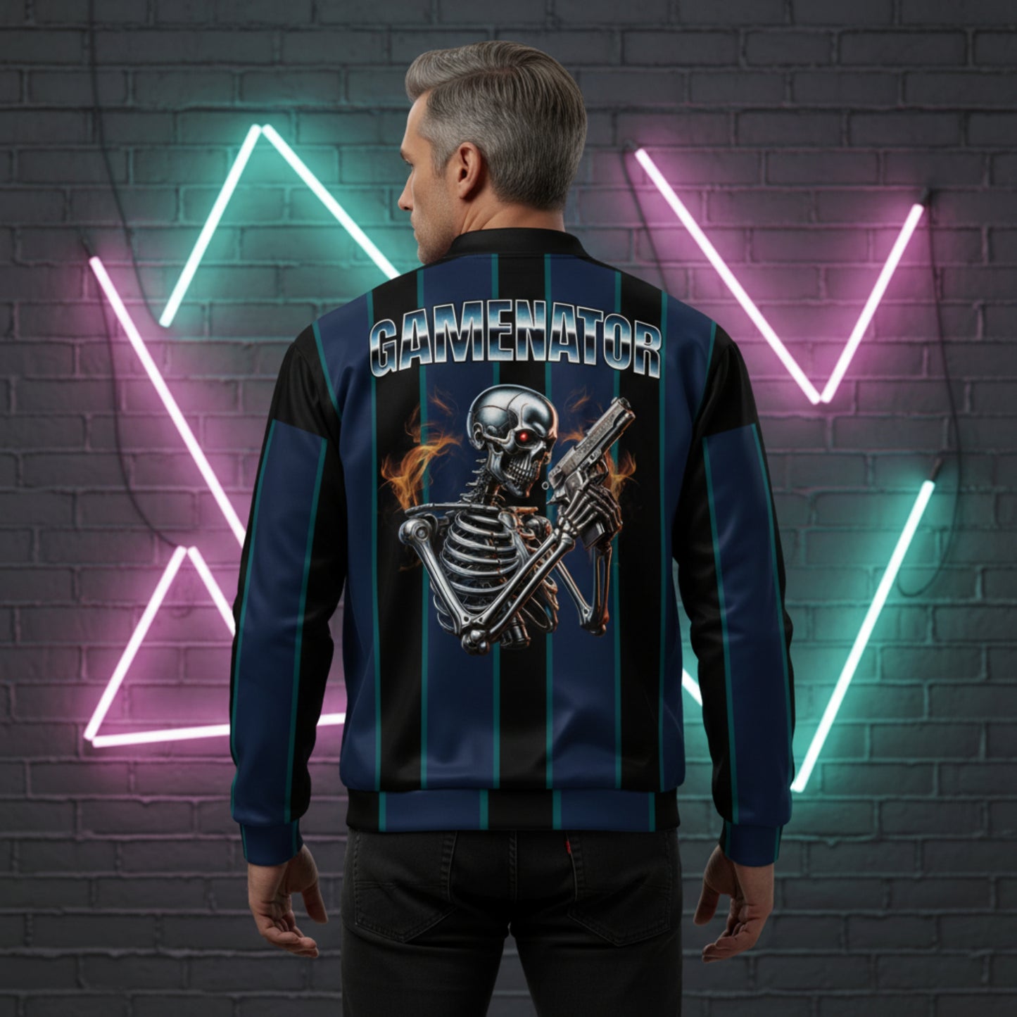 Gamer Level Gamenator Unisex Bomberjacke